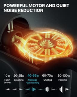 Massagepistool, 3200 rpm, krachtig draagbaar massagepistool, massageapparaat voor sporters, diepe weefsel-spieren, mini massagepistool met 4 massagekoppen, USB C — thumbnail 5