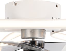 QAZQA mandy - Dimbare LED Plafondventilator met Verlichting | Lamp en Afstandsbediening - 1 lichts - Ø 55 cm - Wit - Woonkamer | Slaapkamer | Keuken — thumbnail 3