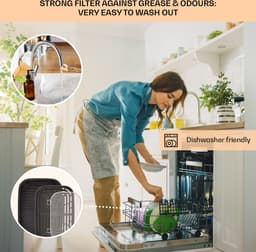 Klarstein 2-in-1 Heteluchtfriteuse met Grill, Airfryer met Snelle Opwarming 1500 W, XL Heteluchtfriteuse, Hetelucht Friteuse om te Frituren, Heteluchtfriteuse + Accessoires, Grillplaat, Frituurmand, 5 L — thumbnail 5