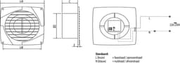 WEHA inbouwventilator met timer voor wand/plafondmontage Ø125mm 180m3/h (20100257) — thumbnail 3
