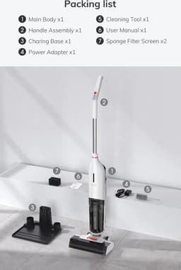 Eszenzics™ Steelstofzuiger ProW90 - Draadloos - Zelfreinigende borstel - 3-in-1 - Zuig-Dweil-Was functie- Krachtige 150W stofzuiger - Geluidsarm — thumbnail 2