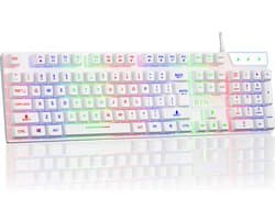 DINTO® Gaming Toetsenbord - Gaming keyboard - Led RGB - QWERTY - Wit