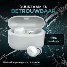 JLab Go Pop Draadloze Oordopjes - Bluetooth Oortjes Draadloos - 35 uur Batterijduur - Be Aware Audio - Met Microfoon - Geschikt voor Android en Apple - Wit — thumbnail 2