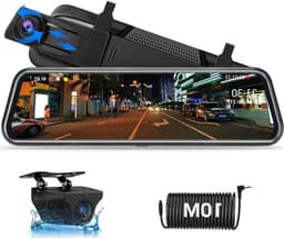 10 inch/24 cm dashcam met touchscreen - Full HD 1080 pixels - 10 m kabel - 170 graden groothoeklens - nachtzicht - loop recording - G-sensor — thumbnail 1