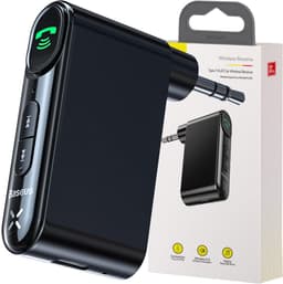 Baseus Bluetooth AUX Muziek Transmitter Autolader met Batterij Zwart — thumbnail 1