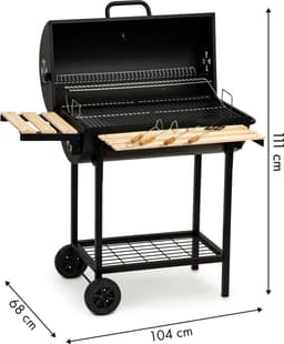 Barbecue met deksel en warmhoud rek - inc thermostaat - 104x68x94 cm — thumbnail 5