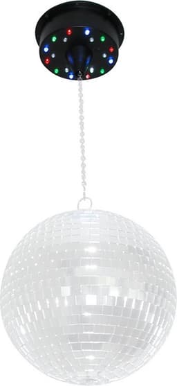 Spiegelbol motor - Fuzzix MBW18LED - Batterij discobal motor met LED's — thumbnail 3