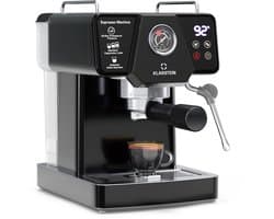 Klarstein Libeica Siebträgermaschine Met Maalmolen – 19 Bar, 1.350 W, RVS, 1,8-l-Watertank, Stoompijp, Touch-bedieningspaneel, Voor Espresso en Koffiepoeder, Afneembare Watertank