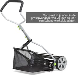 TIM® Grasmaaier Handmatig – Grasmaaier Accu - Grastrimmer - Grijs - ‎53cm x 43cm x 26cm — thumbnail 5