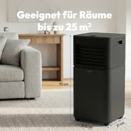 MEDION Smart Mobiele Airco P701 (7000 BTU, 3-in-1, Koelen, Ontvochtigen, Ventileren, tot 25m², incl. Raamafdichtingskit, voor Slaapkamer en Woonkamer, WiFi, App-Functie, Afstandsbediening, MD 37672) d — thumbnail 3