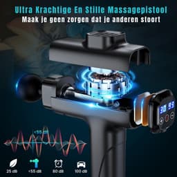 AHD® Massage Gun - Massage Pistool - Massage Gun Professioneel - Massage-gun - Zwart - 10cm x 6cm x 2cm — thumbnail 4