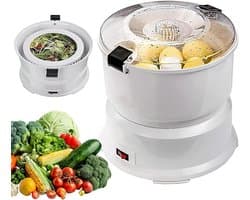 Elektrische Aardappelschilmachine - Automatische Schilmachine Groente - Snel Aardappels Schillen - 2-in-1 Functie Groentedroger - 1 kg Capaciteit - Wit