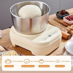 Deegmixer Keuken - Elektrische Kneedmachine - Thuis Bakken - Constante Temperatuur Fermentatie - 5L/7L Kom - Wit — thumbnail 2
