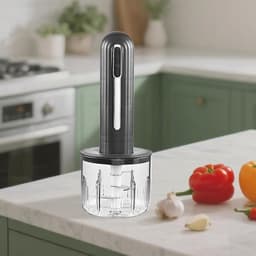 Elektrische Keuken Hakker - Mini Hakmachine Keuken - Snel Ingrediënten Snijden - Draadloos en Oplaadbaar - 400 ml - Zwart — thumbnail 2