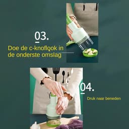 Groente Hakker - Keukenmachine Knoflook - Ingrediënten Bereiden - Efficiënt Ontwerp - 500ml - Zwart en wit — thumbnail 4