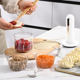 Kleine Elektrische Hakker - Keukenmachine Knoflook - Snel Ingrediënten Snijden - USB-oplaadbaar Draadloos - 400 ml - Wit — thumbnail 2