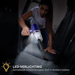HEZIVO® Auto Stofzuiger - Kruimeldief Draadloos - Autostofzuiger Oplaadbaar - Handstofzuiger 3-in-1 - Ook voor Huisdieren Haar - Blauw — thumbnail 2