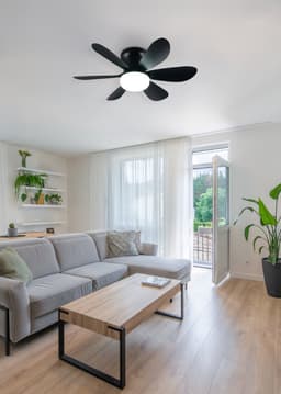 REALITY LUND - Plafondventilator - Zwart mat - incl. 1x SMD 8 W - Licht apart schakelbaar - Afstandsbediening - Dimbaar - Traploos instelbare lichtkleur - Nachtlampje - Geheugenfunctie - 3 snelheidsinstellingen - Timer - Zomer- en wintermodus — thumbnail 5