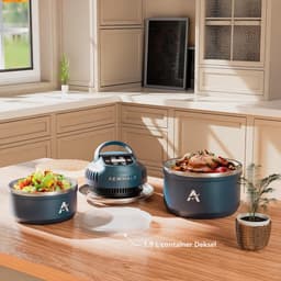 Heteluchtfriteuse - Compacte friteuse - Snel koken - Dubbelwandig geïsoleerd - 3.8 Liter - Blauw — thumbnail 3