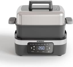 Multikoker met Airfryer - Elektrische Pan - Veelzijdig Koken - 8-in-1 Functionaliteit - 4.25 Liter - Zilver — thumbnail 1