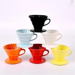 Koffiedruppelaar Keramiek - Koffiefilterhouder - Koffie Zetten - Motorstijl Ontwerp - 1-4 Kopjes - Rood — thumbnail 3