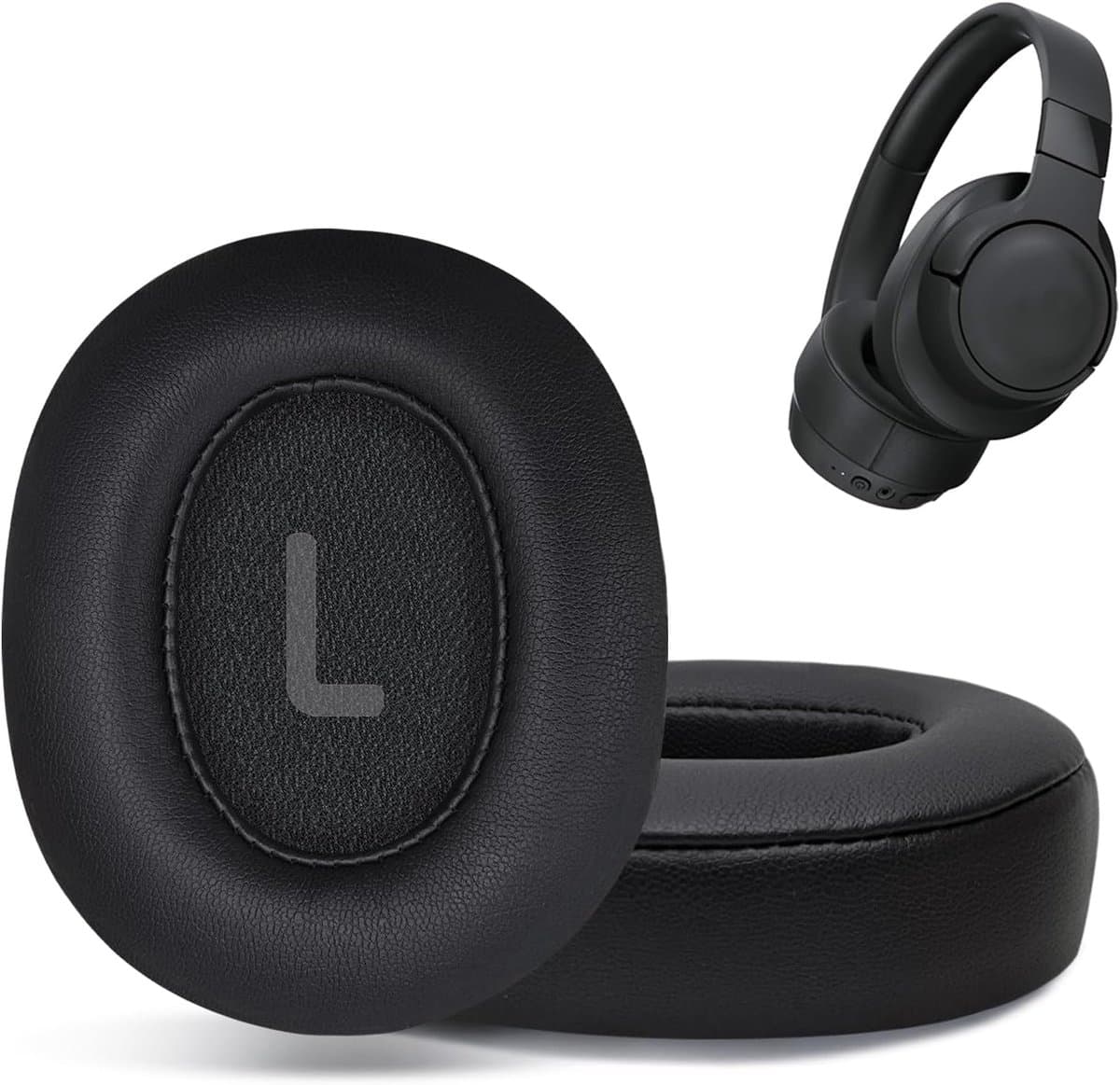 Vervang oorkussens, geschikt voor JBL Tune 700(700BT)/710(710BT)/720(720BT)/750(750BT,750BTNC)/760(760NC)/70(770NC) koptelefoon, oorkussens geschikt voor JBL Tune T700BT, T750BTNC, T760NC, T770, 720 - zwart, 1 paar — afbeelding 1