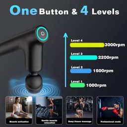 Spier Massager - Herstel Gun - Spierherstel Bevorderen - Verstelbare Handgreep - 39.5 cm Lengte - Zwart — thumbnail 5