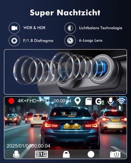 Auto Camera - Rijcamera Set - Veilig Rijden - Drie Kanalen Opname - 64GB Inclusief - Zwart — thumbnail 5