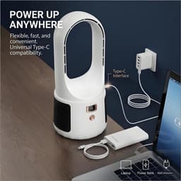 Bladloze Tafelventilator - 6 Standen - Stil - USB - Kindveilig — thumbnail 3