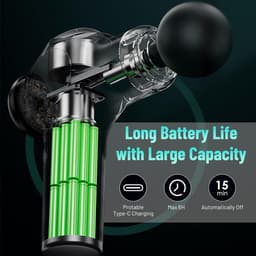 Massagepistool - Spierontspanningsapparaat Elektrische Massager - Spierherstel Bevorderen - 99 Snelheden 9 Opzetstukken - 790 g - Zwart — thumbnail 4