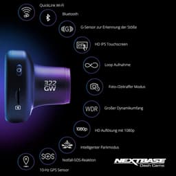 Dashcam Auto - Autocamera Rijrecorder - Veilig Rijden - Noodgeval SOS Functie - 1080p Full HD - Zwart — thumbnail 2