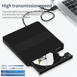 Externe DVD Brander - CD VCD Lezer - Bestanden Archiveren - USB 3.0 Type C - Slank Ontwerp - Zwart — thumbnail 5