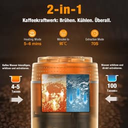 Mini Koffiemachine - 3-in-1 Reis Espresso Apparaat - Werkt op Batterijen en USB - Voor Cups en Gemalen Koffie - Camping en Autogadget - Cadeau voor Kampeerders en Reizigers - Reisaccessoire - Zwart - 1 Stuk — thumbnail 4