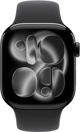 Apple Watch 11 - Wifi + 5G - 42mm - Jet Black Aluminium Case with Black Sport Band - M/L — thumbnail 3