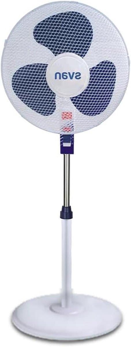Vloerstaande Ventilator - Staande Fan - Kamertemperatuur Reguleren - DC Motor - 40 cm - Wit Blauw — afbeelding 1