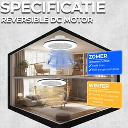 WERYOU® illuminAIR Plafondventilator - Plafonniere - Plafondventilator met Afstandsbediening - Plafondlamp - Plafond ventilator met Verlichting - Ventilator lamp - RGB Ledlamp — thumbnail 5