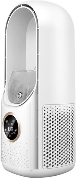 Mini aircooler - 6 snelheden, bladloos ontwerp, USB, timer, luchtkoeler voor bureau slaapkamer en thuiswerkplek - Wit — thumbnail 1