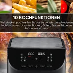 Heteluchtfriteuse XXL - Airfryer - Gezond Koken - 10 Programma's - 5.5 Liter - Zwart — thumbnail 2