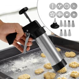 Koekjesmachine Churro Maker - Bakgereedschap Deegpers - Zelf Gebak Maken - Roestvrijstalen Mondstuk - 22x16x6 cm - Enkel Kenmerk — thumbnail 2