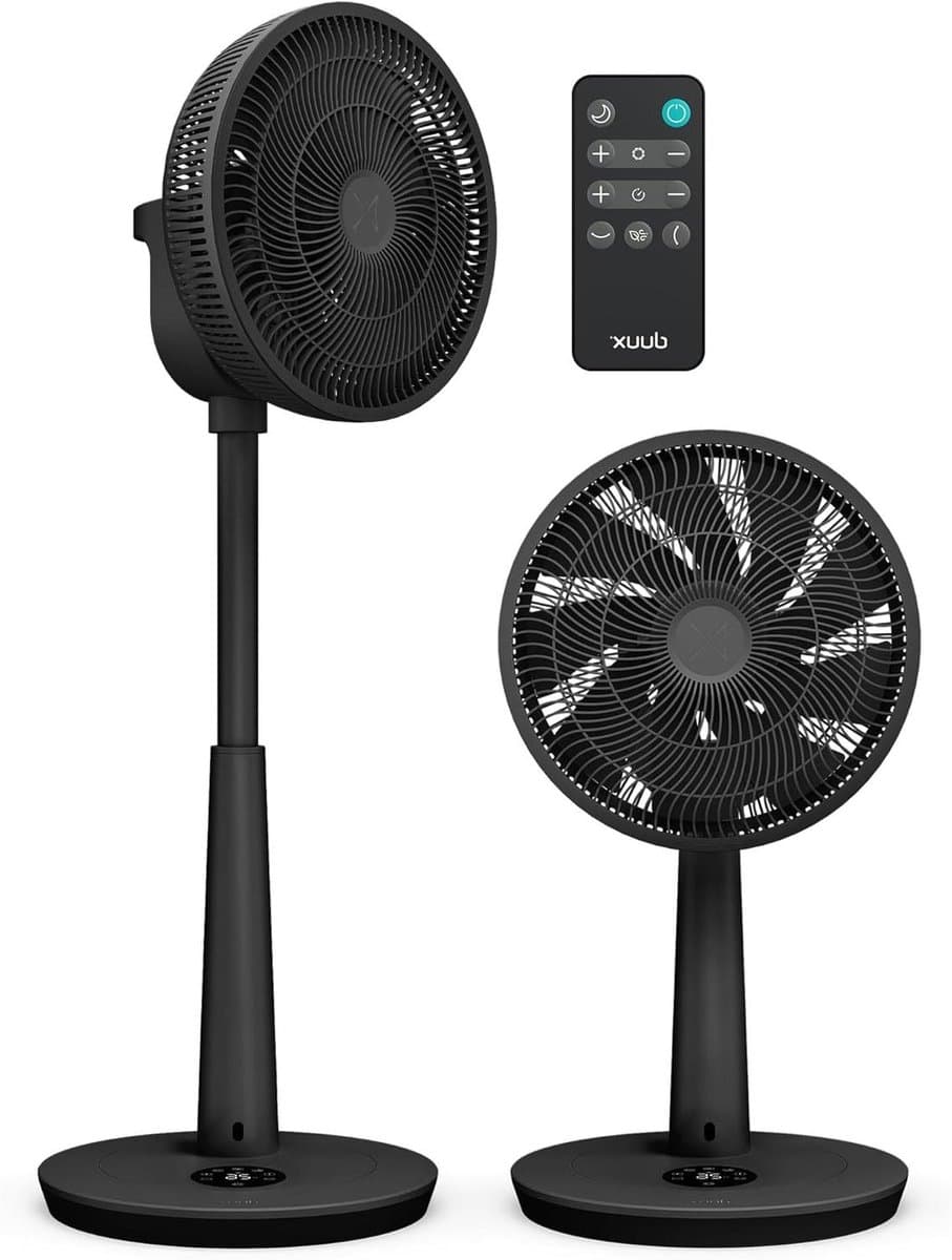 Statiefventilator - Vloerventilator - Verkoeling Binnen - 26 Snelheden - 73-95cm - Zwart — afbeelding 1