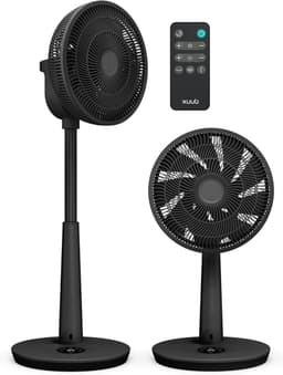 Statiefventilator - Vloerventilator - Verkoeling Binnen - 26 Snelheden - 73-95cm - Zwart — thumbnail 1