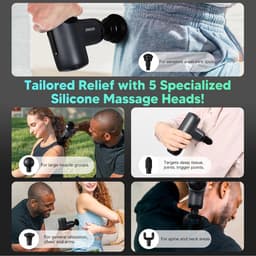 Mini Massage Gun - Spierontspanner Draagbaar - Spierherstel Bevorderen - 5 Intensiteitsniveaus - 0.4 kg - Zwart — thumbnail 5