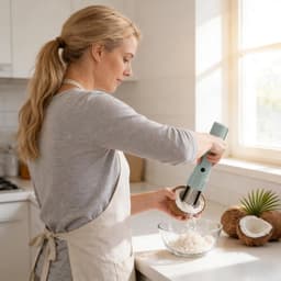 Kokos Rasper - Automatische Rasp - Keuken Gereedschap - Draadloze Bediening - Compact Formaat - Zwart — thumbnail 4