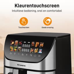 Digitale Airfryer XXL 8L Sinaopus 8005A -1800W Heteluchtfriteuse - Kleurendisplay - 12 Voorgeprogrammeerde Functies - Slimme Tijd & Temperatuurregeling - Capaciteit voor 5 Personen — thumbnail 4