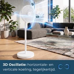 Evolar Smart Ventilator Staand - 36W - Incl. Accu - Statiefventilator - Ambient Light - WiFi - App & Afstandsbediening - EVO-SF36WW — thumbnail 2