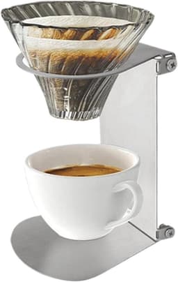 Koffiezetapparaat Station - Druppelhouder Filterkoffie - Koffie Bereiden - Opvouwbaar Roestvrij Staal - 13.5 x 12.5 cm - Zilver — thumbnail 1