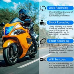 Dailygoody - Dashcam Vooraan Achter - Parkeerbeschermer - Waterdicht - Rijrecorder voor Motorfiets - Veiligheid in Parkeren - Geschikt voor Motorfiets — thumbnail 2