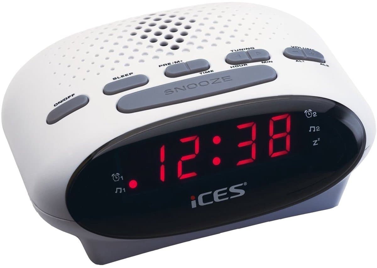 Ices ICR-210 - Wekkerradio - Wit — afbeelding 1