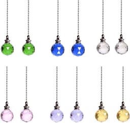 Plafondventilator Trekketting - Kristal Trekkoord Lamp - Ventilator Bediening - Prismatische Kristal Bal - 50 cm Ketting - Roze — thumbnail 2