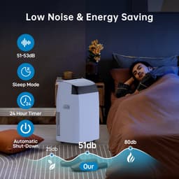 Mobiele airco 12000 BTU 4-in-1 – 45L/dag – Follow-me modus – Tot 51 m² – Stil <53 dB – Afstandsbediening – 24U timer – Slang inbegrepen — thumbnail 4